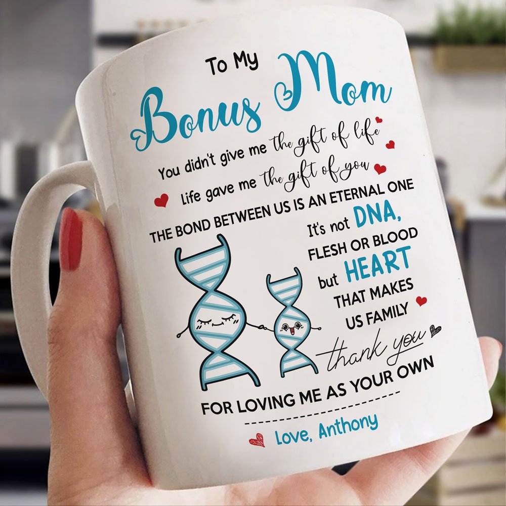 Thank You For Loving Me As Your Own Mugs Personalized Gift For Bonus Mom