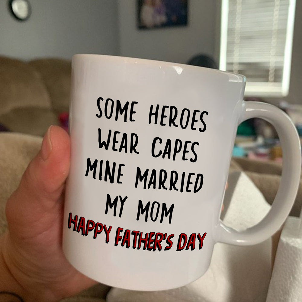 Father's Day Gift For Stepdad Mine Married Mom Hero Mug