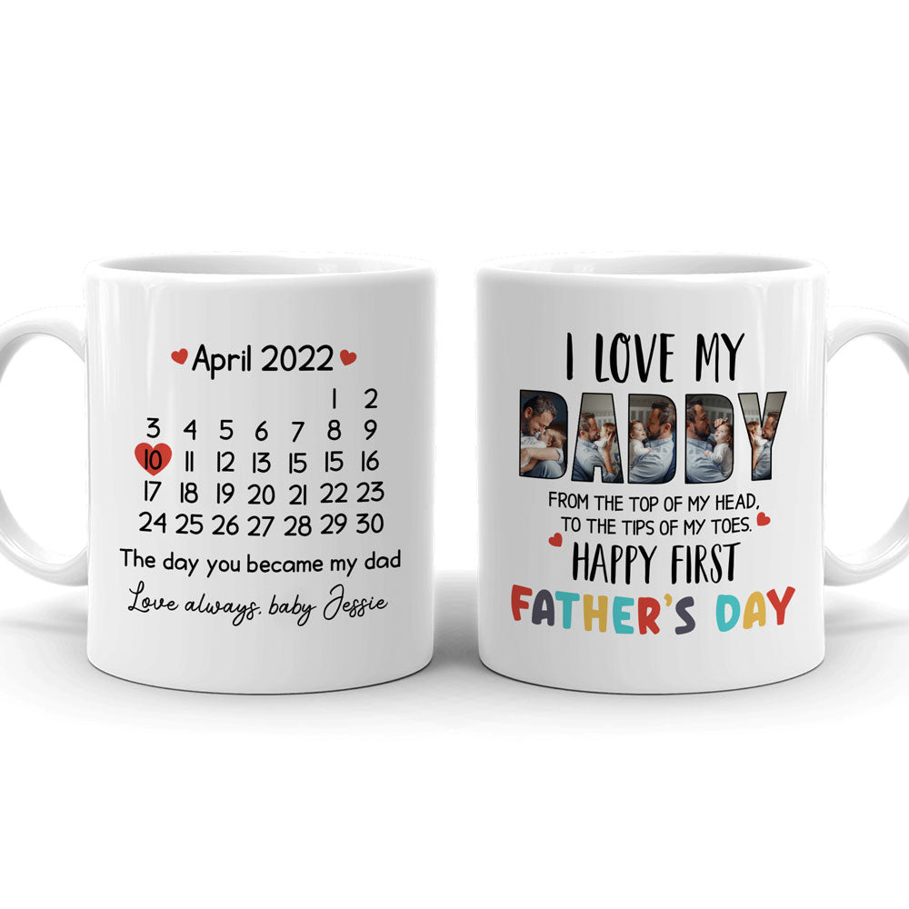 Became My Dad 1st Father's Day Mugs Personalized Gift For Expecting Dad