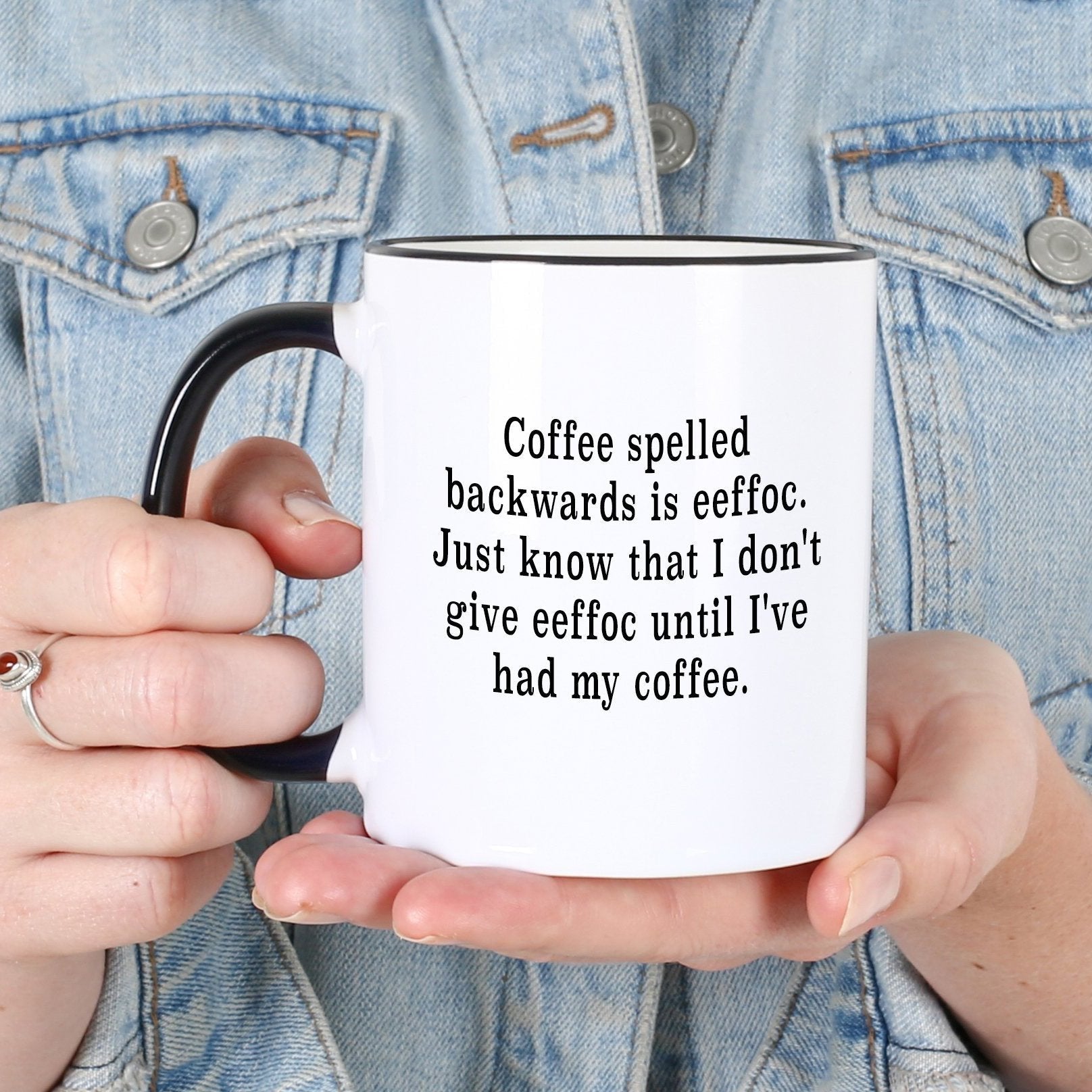 Gift For Coffee Lovers Coffee Spelled Backwards Is Eeffoc Mug