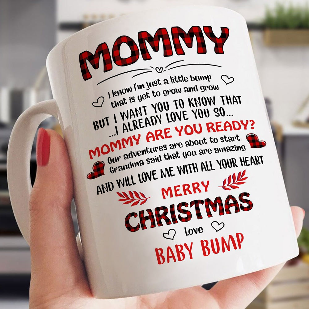 Gift For Expecting Mom Are You Ready Merry Christmas Bump Mug