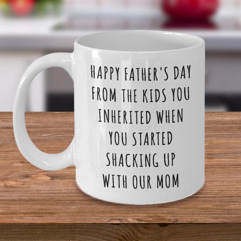 For Stepdad From The Kids You Inherited Father's Day Funny Mug