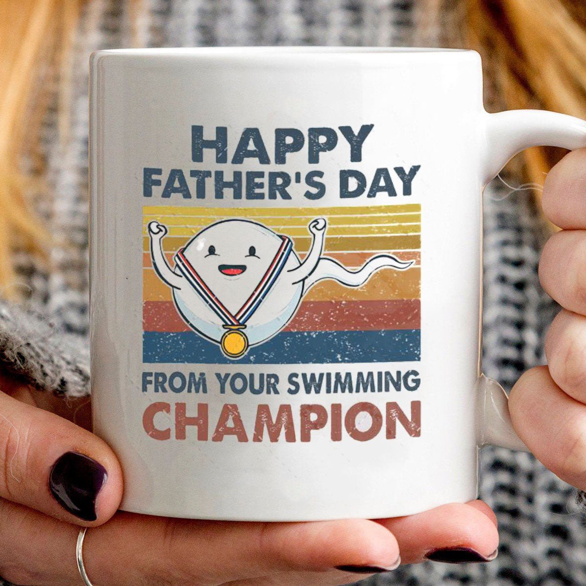 Happy Father's Day From Your Swimming Champion Mug Gift For Dad