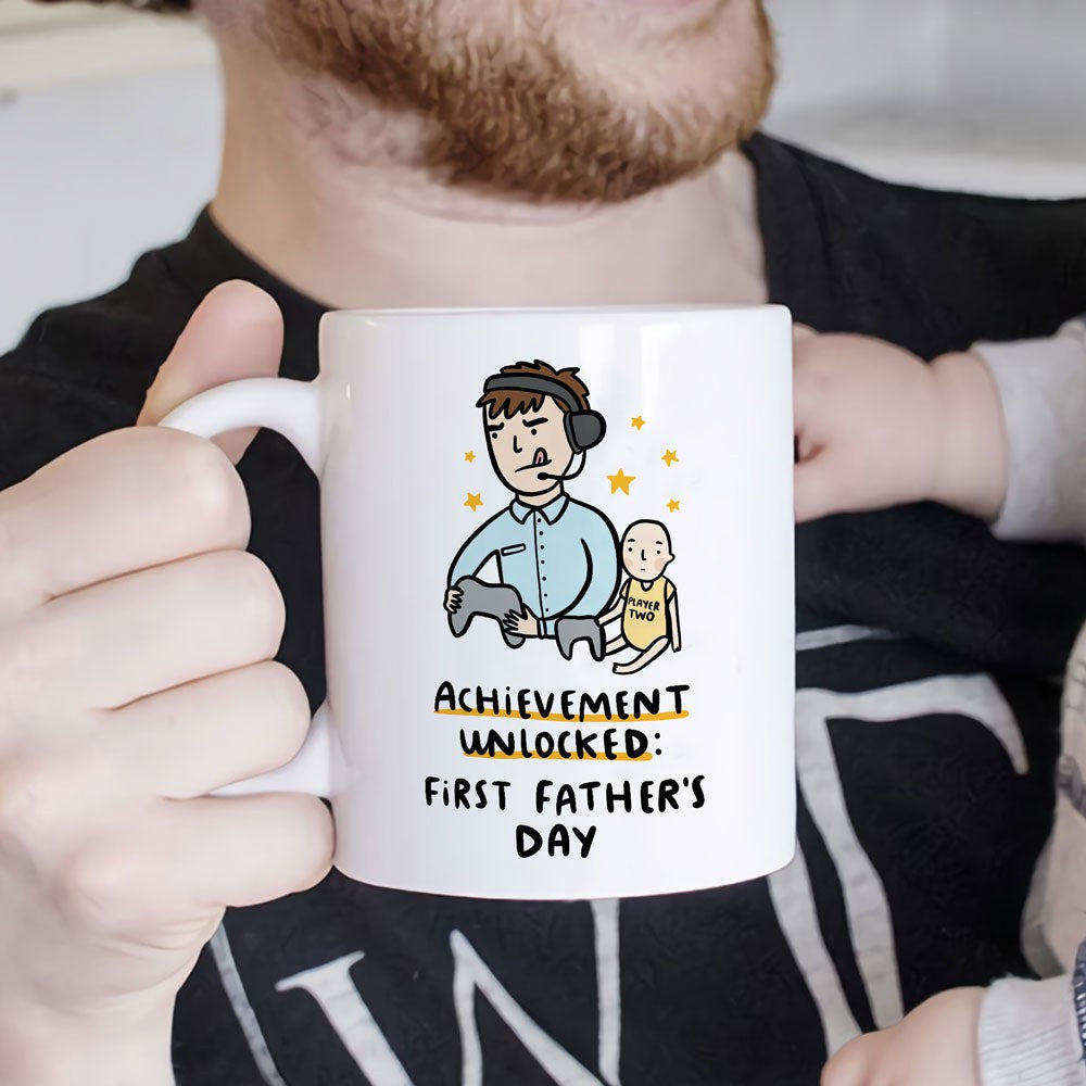 Gift For New Dad Achievement Unlocked First Father's Day Mug