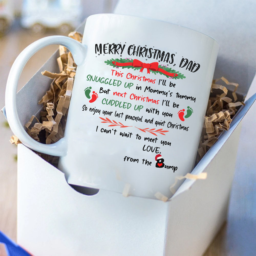 This Christmas I'll Be Snuggled Up Mug Gift For Dad To Be