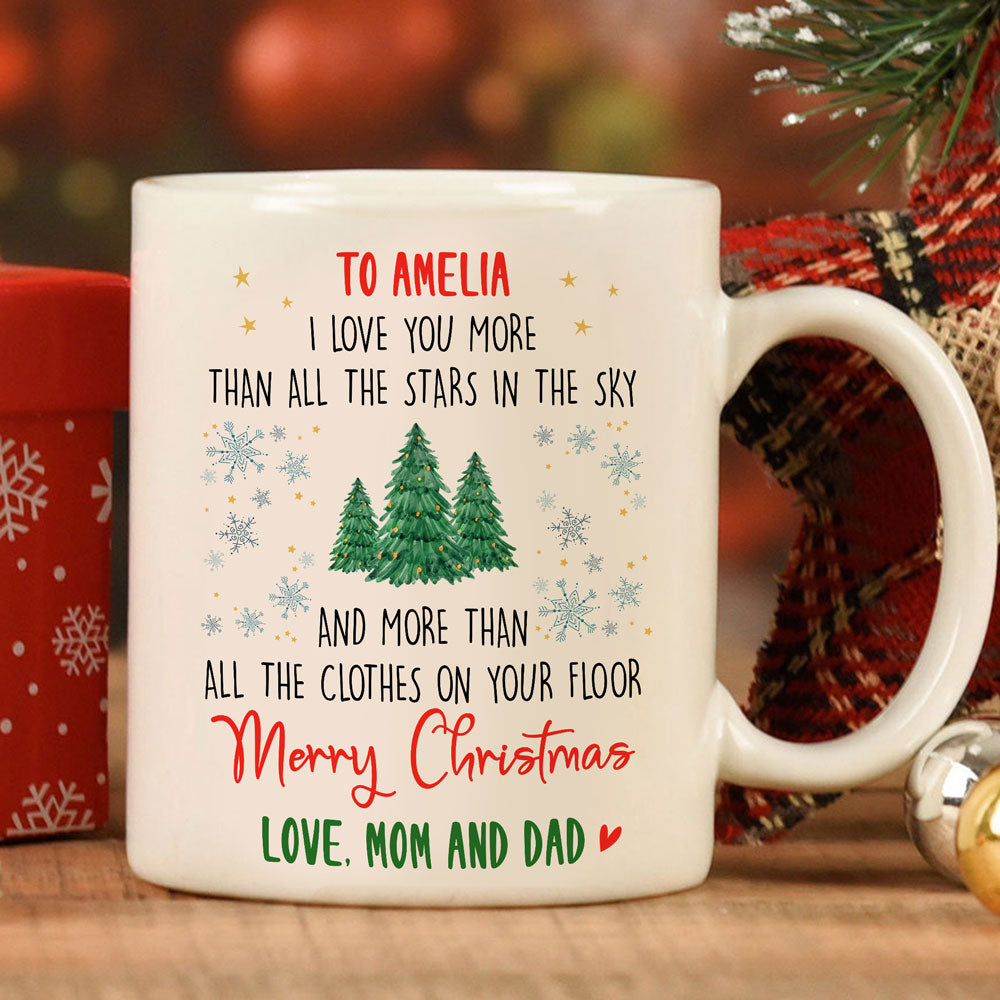 Personalized Gift For Daughter I Love You Christmas Mug