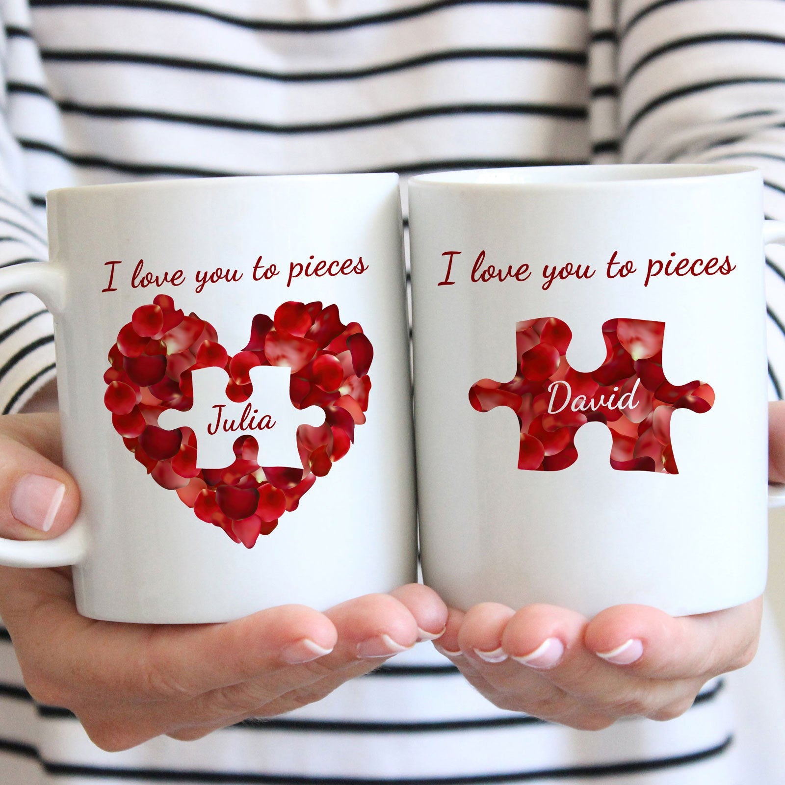 For Couple I Love You To Pieces Personalized Mug