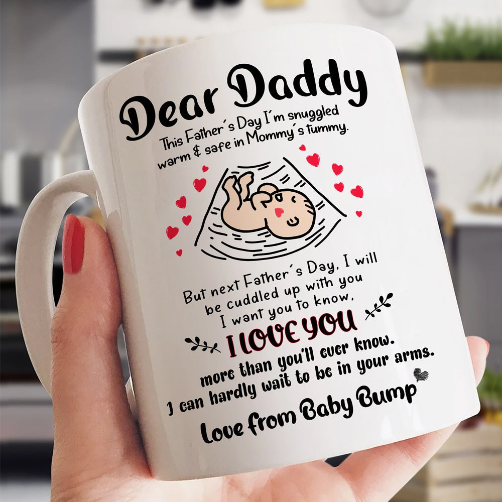 Father's Day Gift For Dad To Be I Love You Bump Mug