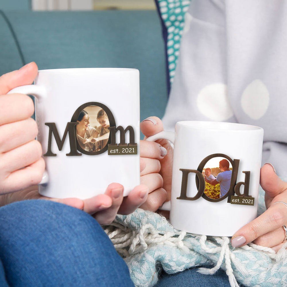 Personalized Mom And Dad Est 2021 Coffee Mug, Dad Est 2021 Mug, Mom Est 2021 Mug, New Parents Mug