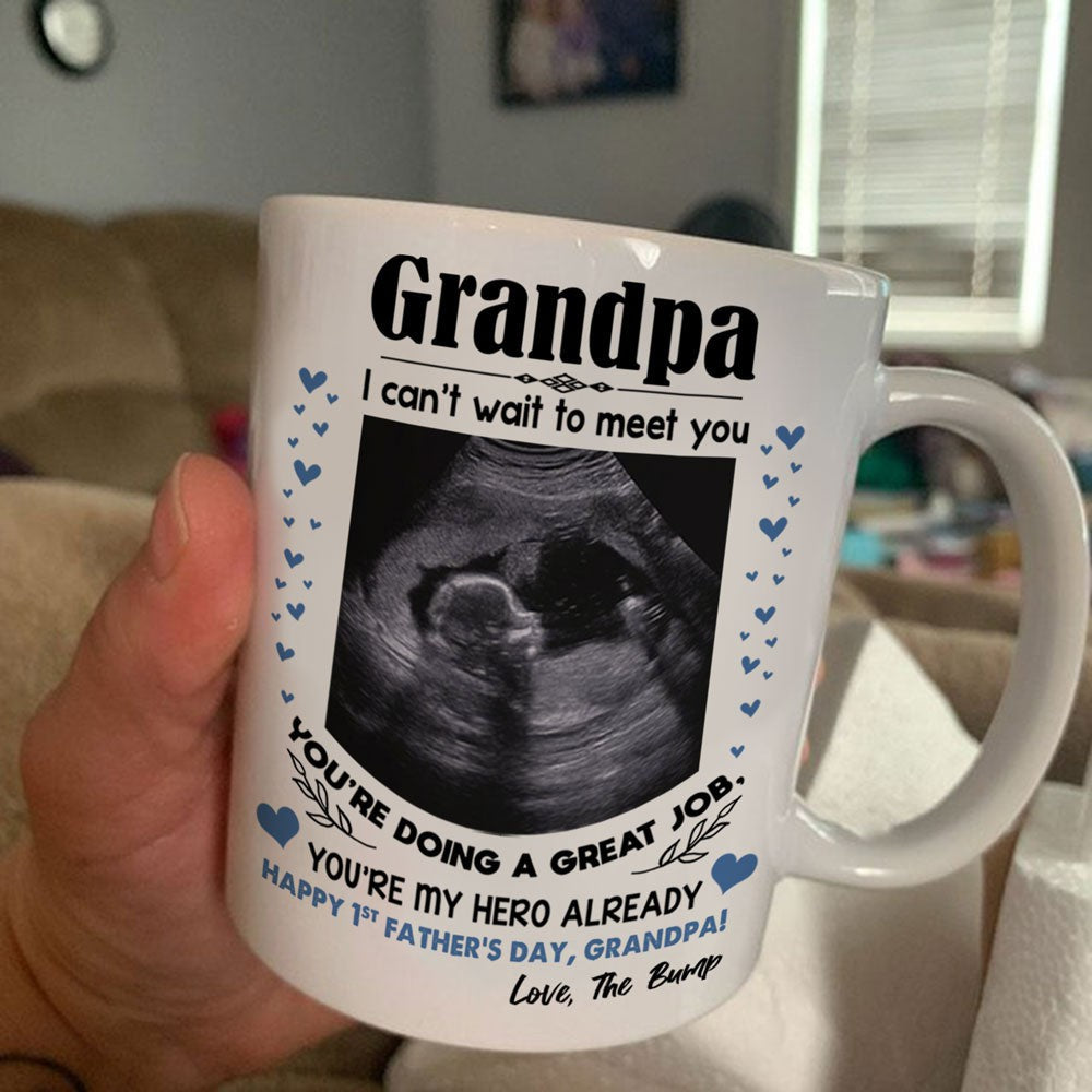 Personalized Happy 1st Father's Day Mug Gift For First Time Grandpa