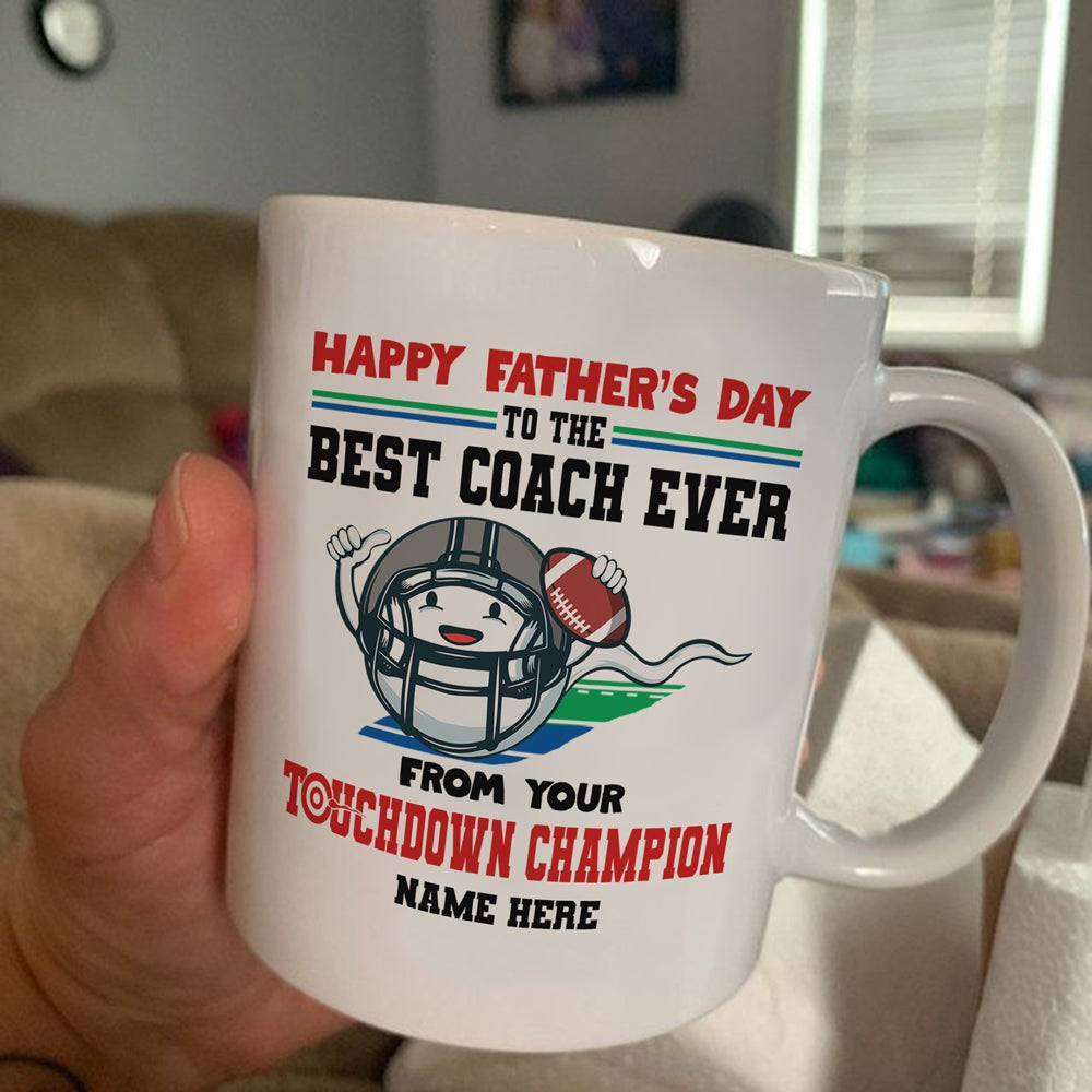 Personalized Father's Day Gift For Dad Touchdown Champion Mug