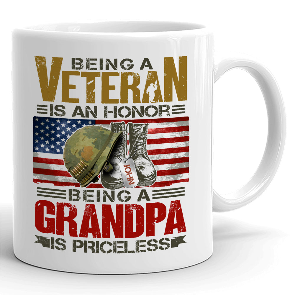 Grandpa Grandfather Veteran Priceless Meaningful Personalized Mug