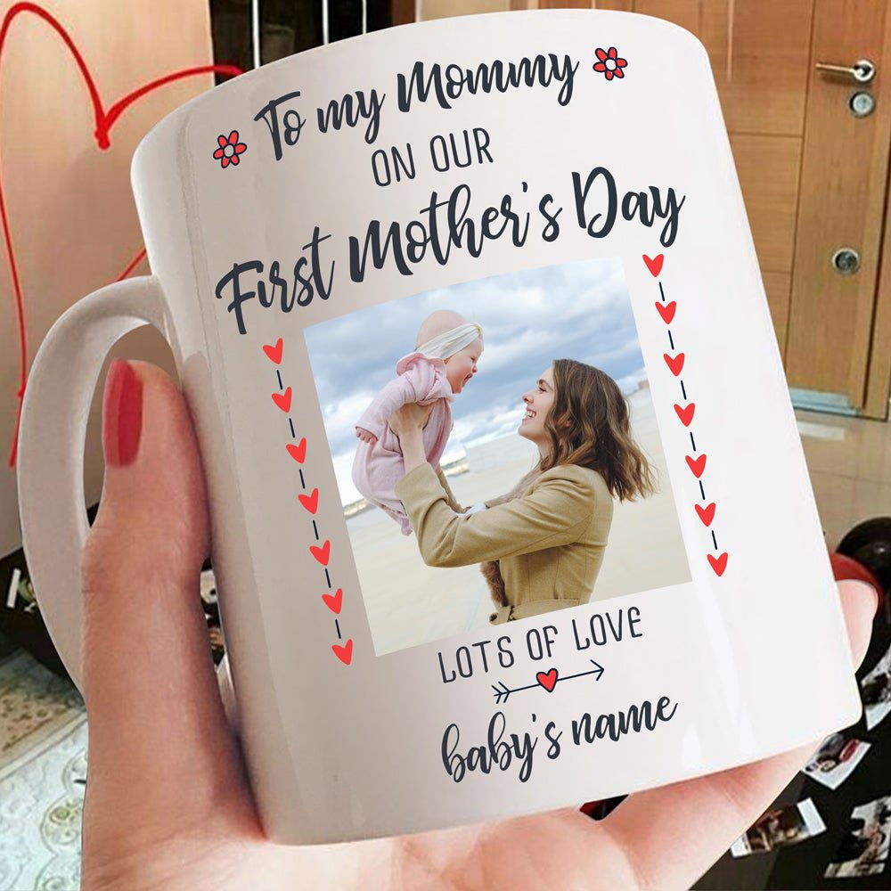 Personalized Gift For New Mom Our First Mother's Day 2021 Mug