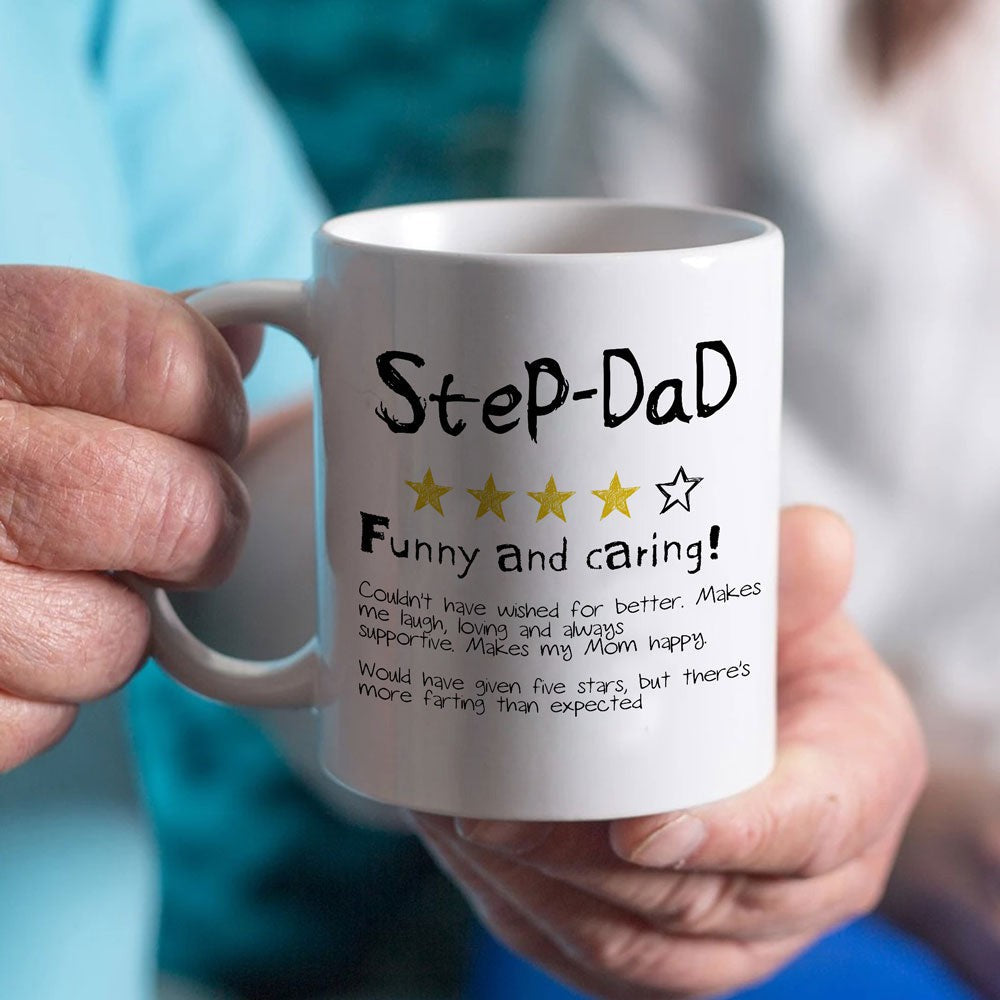 Funny Father's Day Gift For Stepdad Give Five Stars Mug