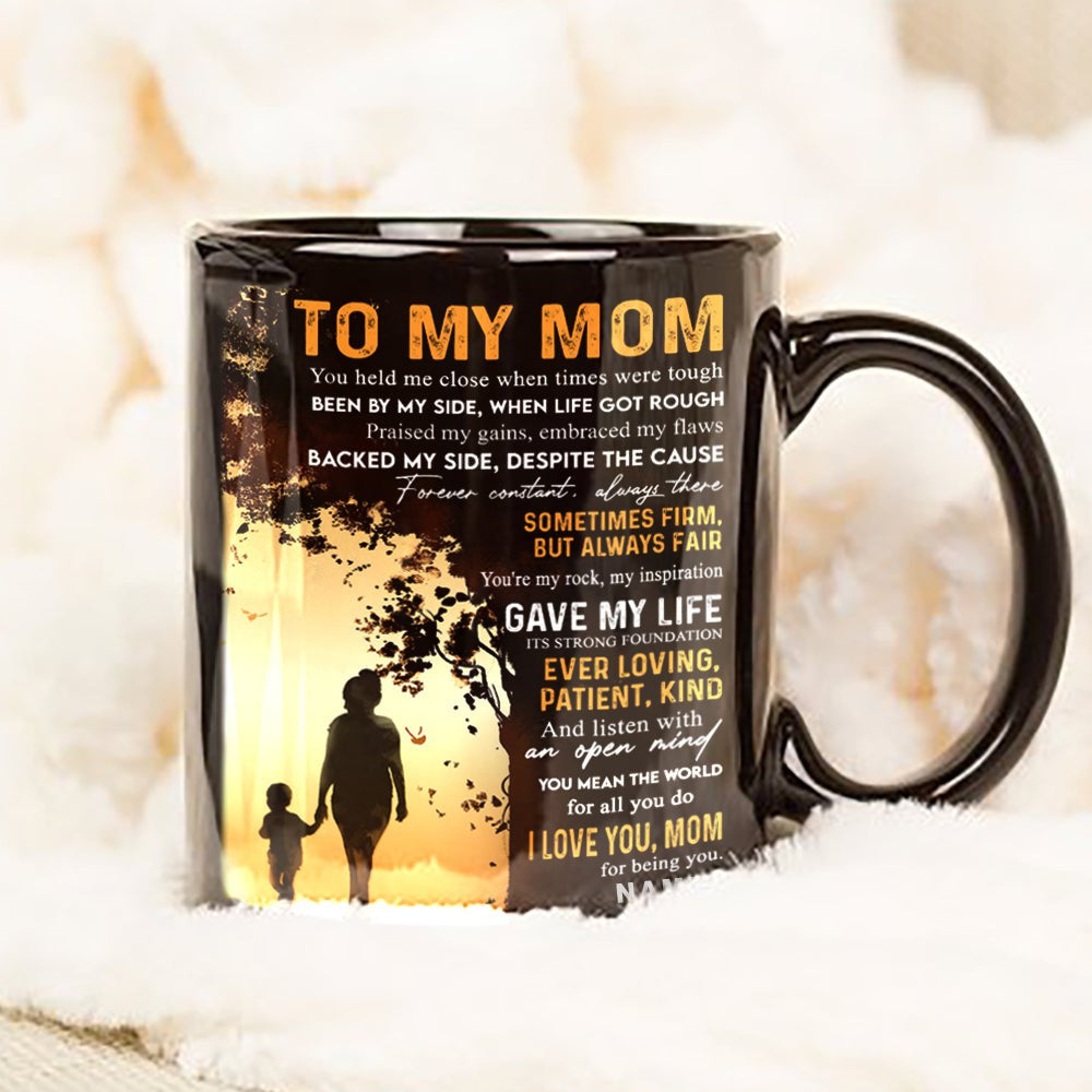 Personalized Orange Mom You Held Me Close Mug From Son