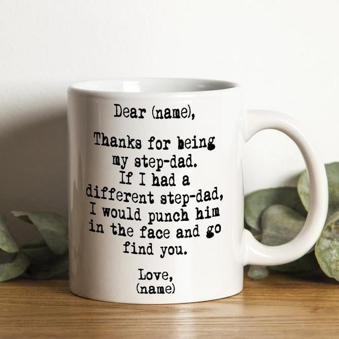 Thanks For Being My Stepdad Dad Mugs Personalized Gift For Step Dad