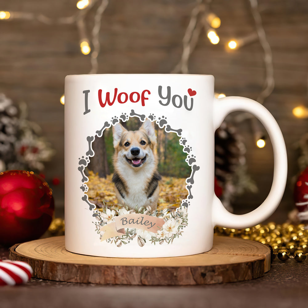 Personalized for Dog Lover, Dog Dad I Woof You Coffee Mug