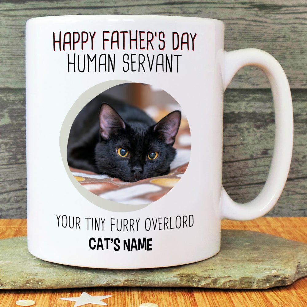 Personalized Gift For Cat Dad Happy Father's Day Human Servant Mug