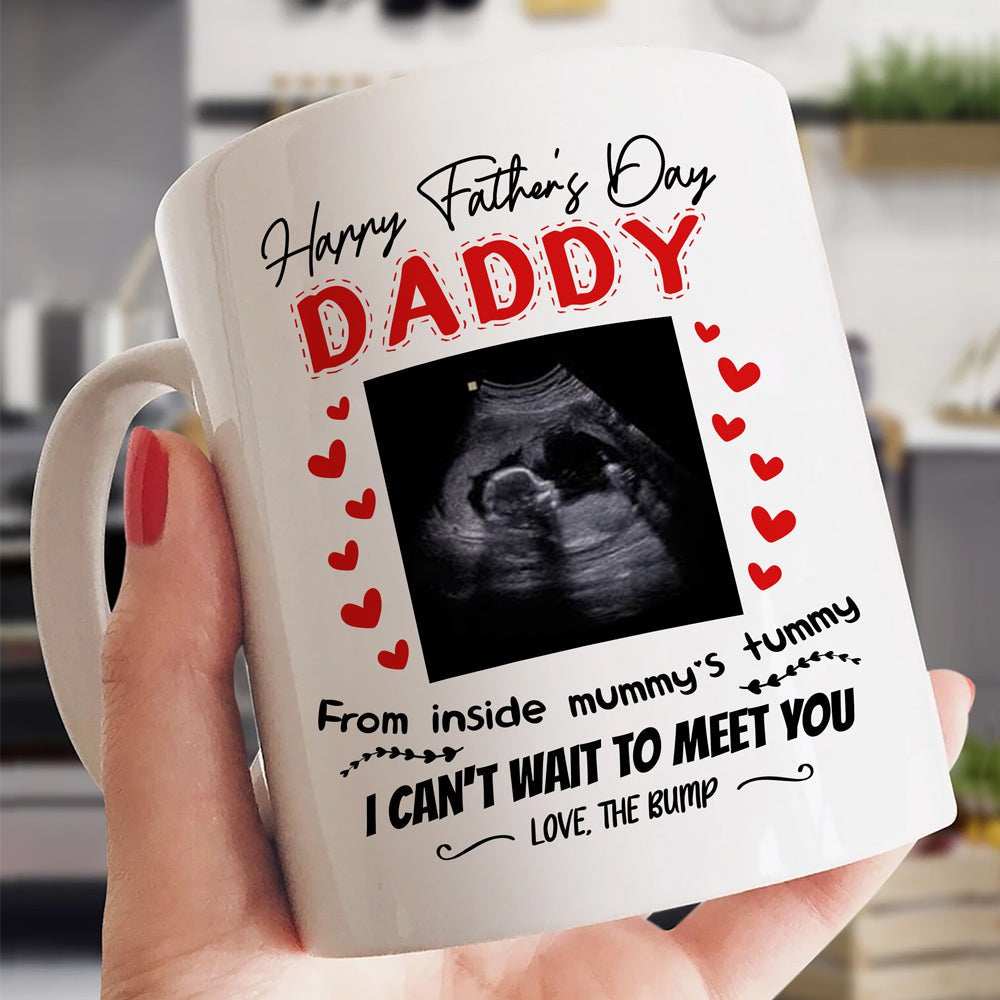 Father's Day Daddy Inside Mummy's Tummy Ultrasound Personalized Mug