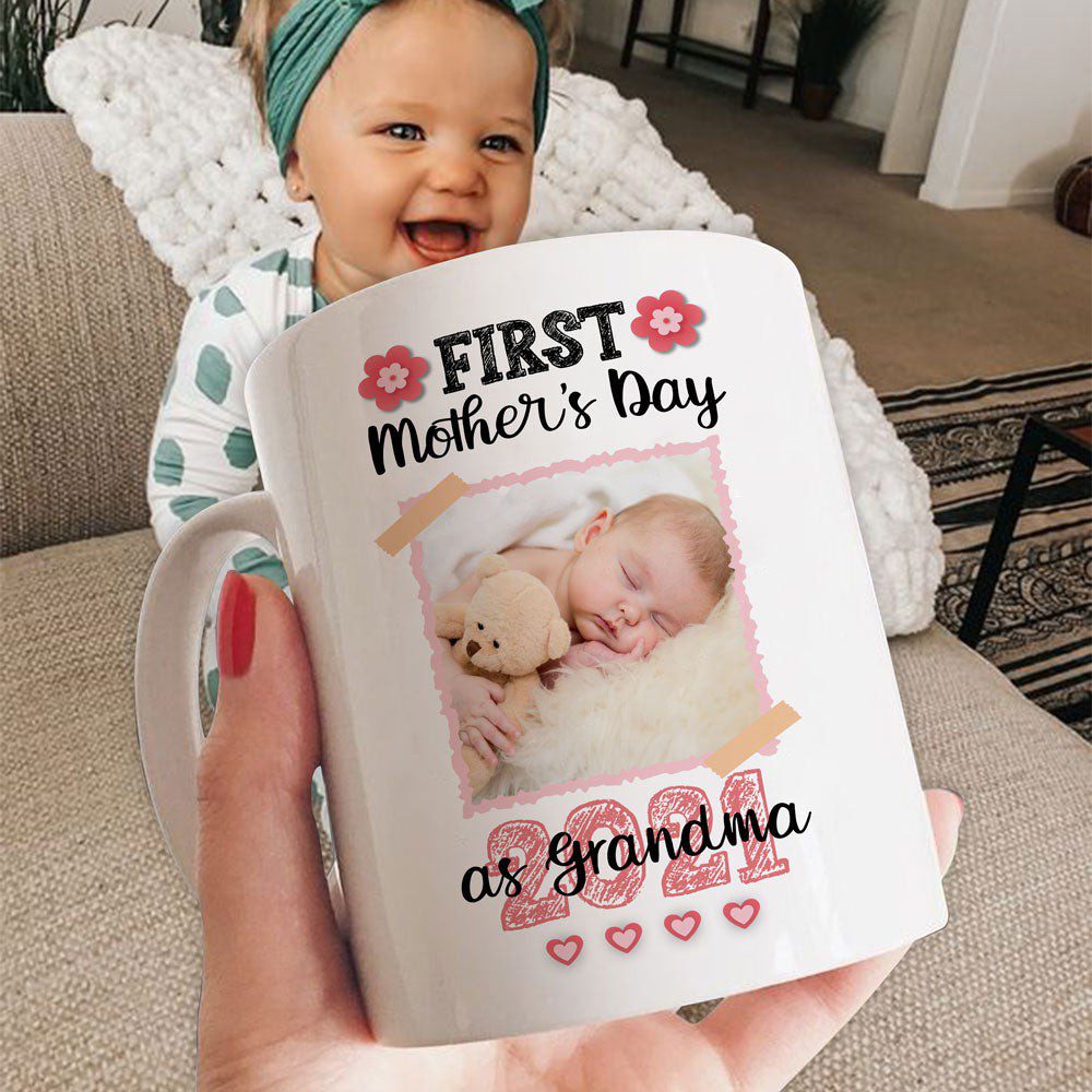 First Mother's Day as Grandma Personalized Mug Gift For Expecting Grandma