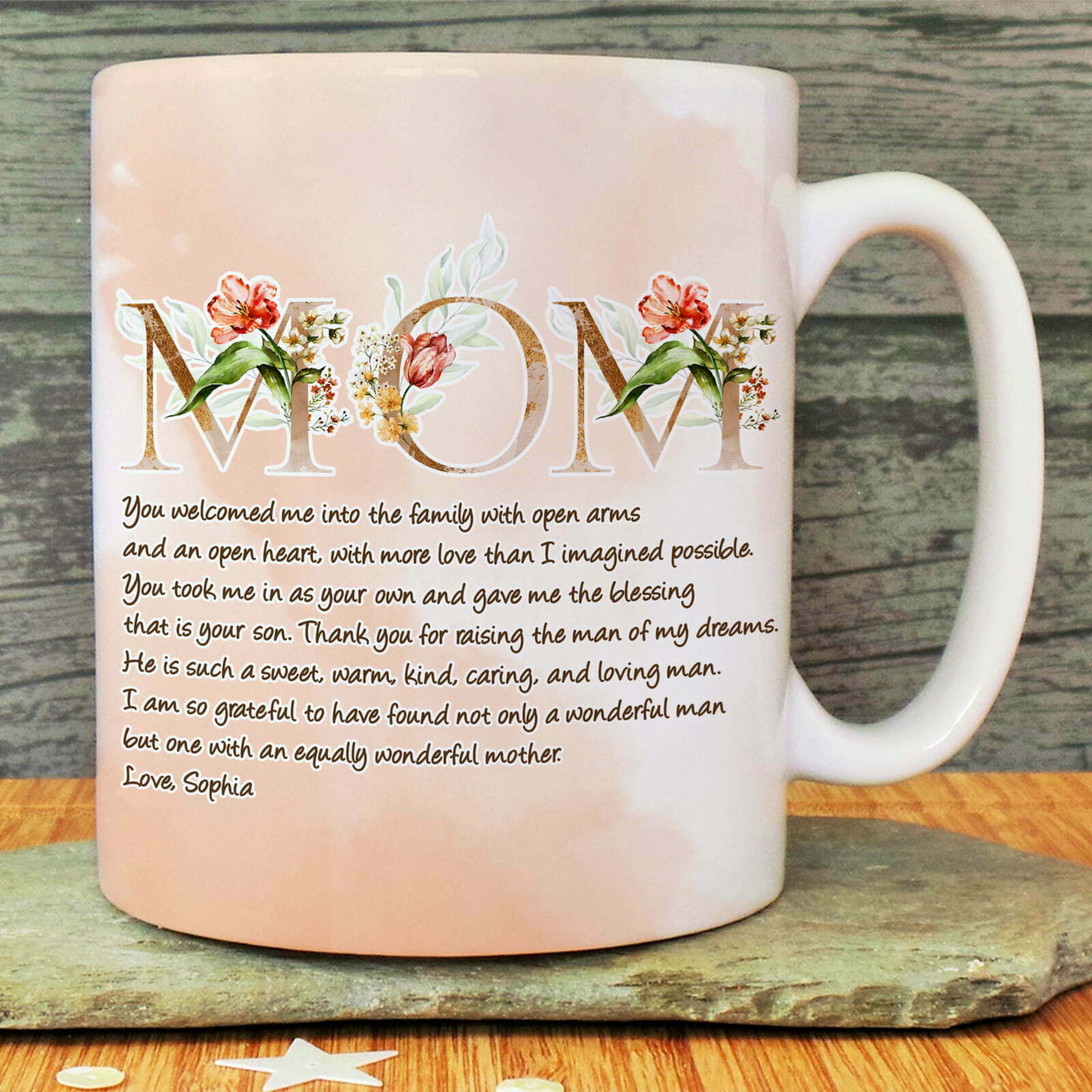 Mother's Day Boyfriend's Mom Flower Meaningful Personalized Mug