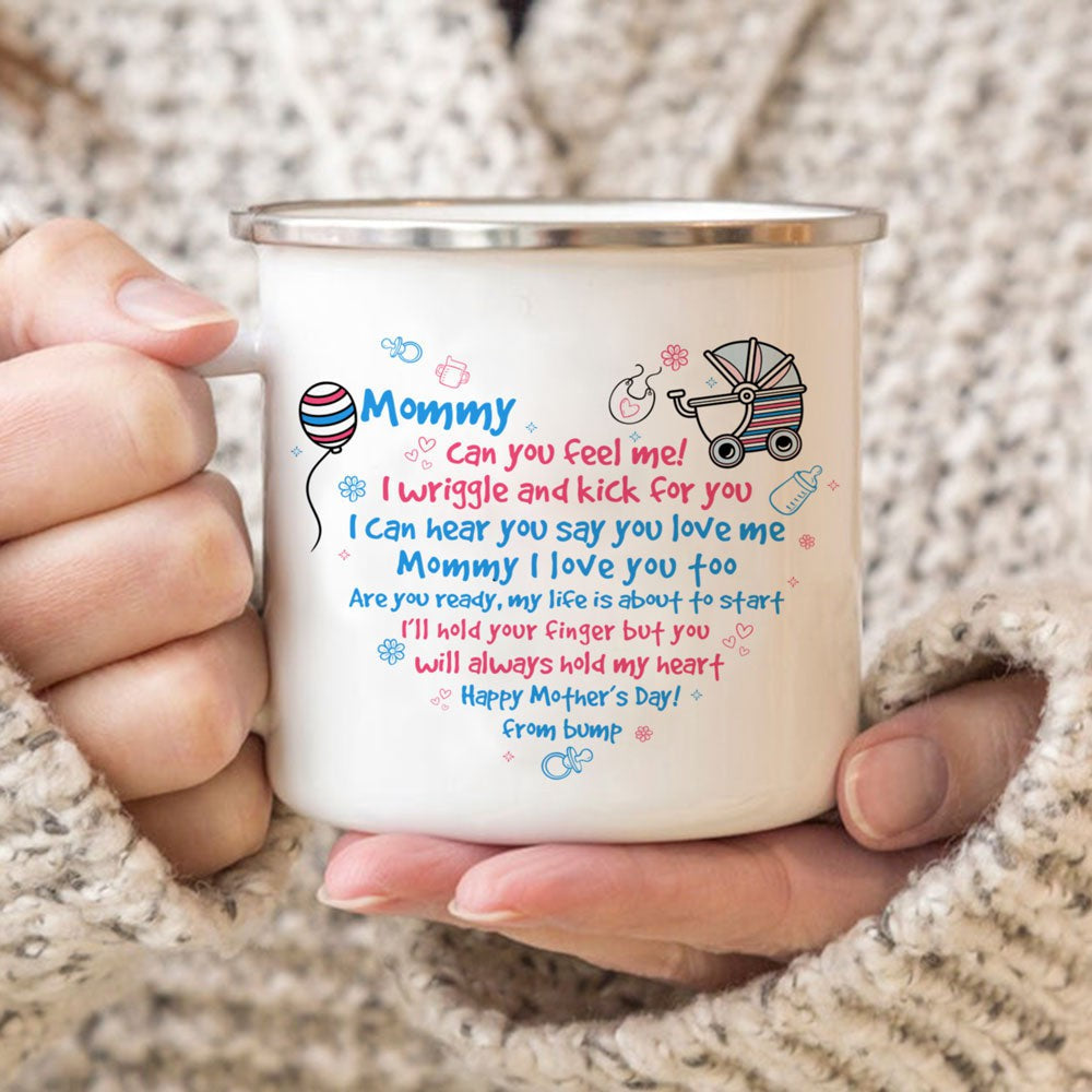 Gift For Expecting Mom Mommy Can You Feel Me Mother's Day Campfire Mug