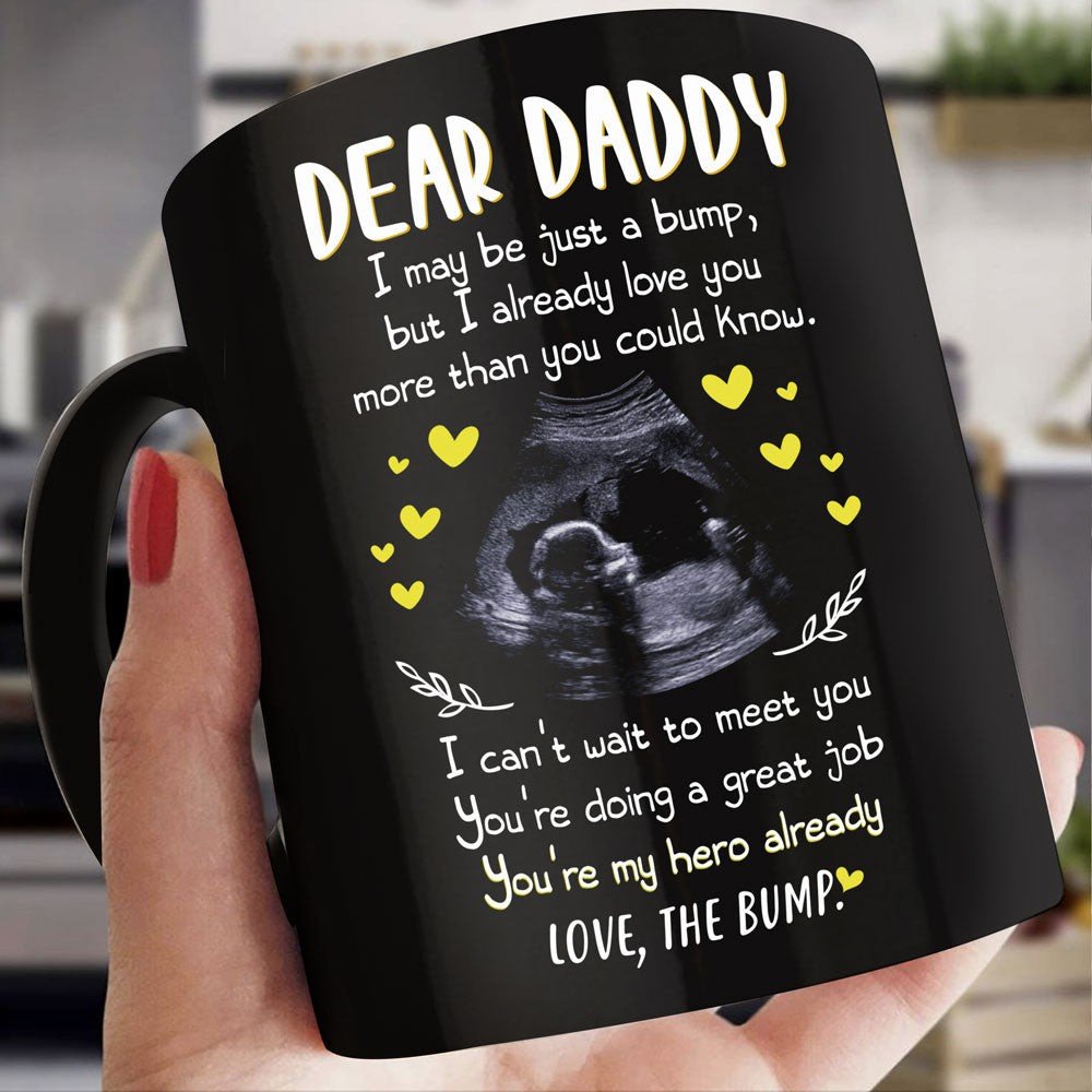 Personalized Gift For Dad To Be Black Mug