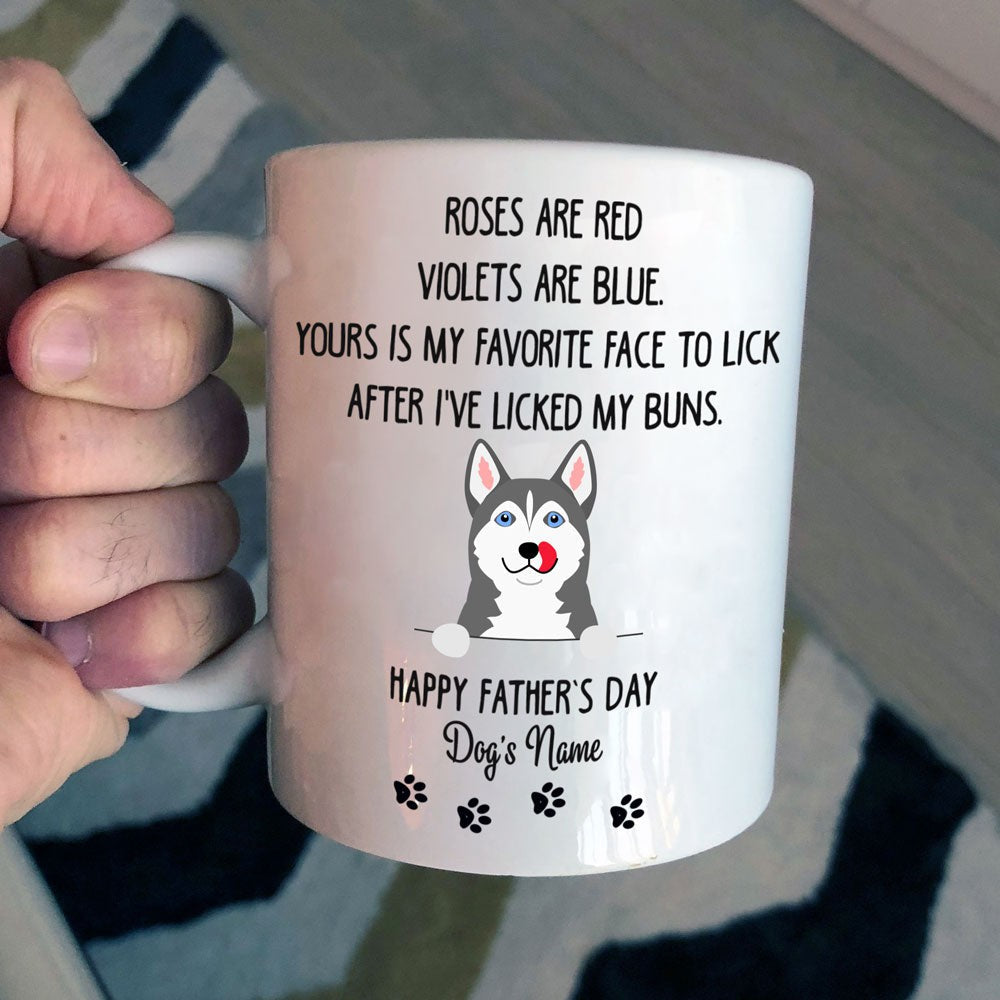 Father's Day Personalized Favorite Face Too Lick Mug Gift For Dog Dad