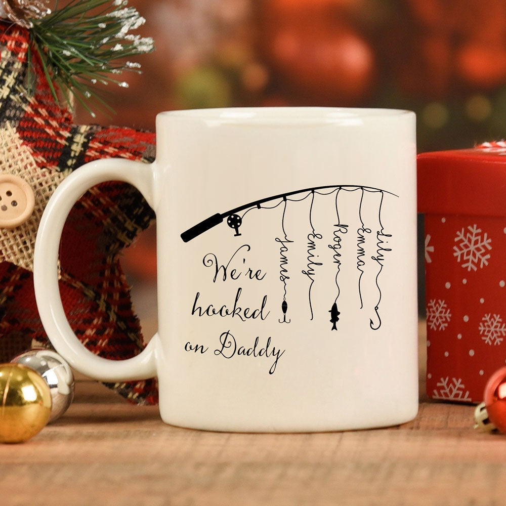 For Dad From Daughter Fishing We're Hooked On Daddy Personalized Mug