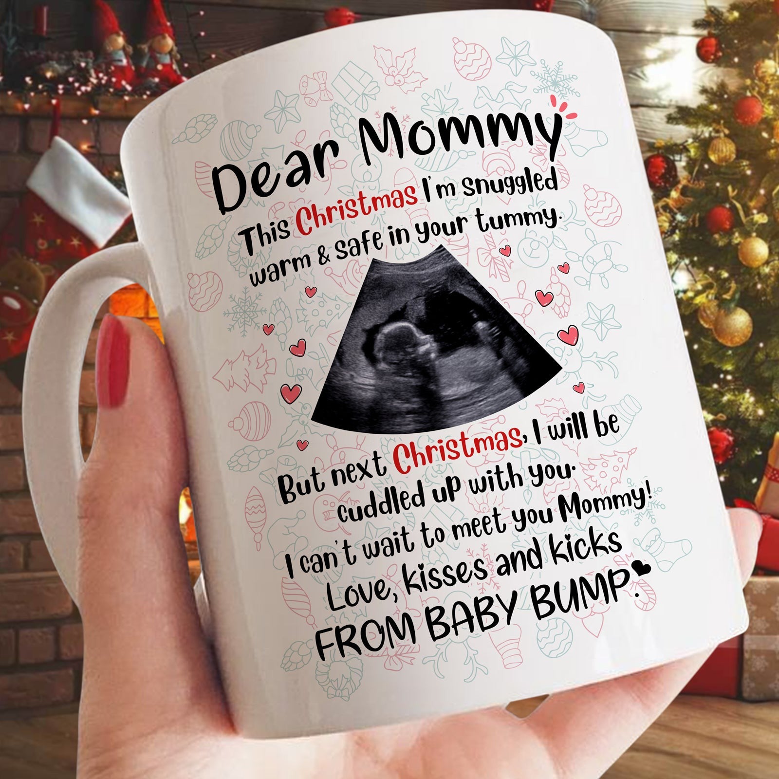 Personalized Gift For Mom To Be Cuddled Up With You Mug