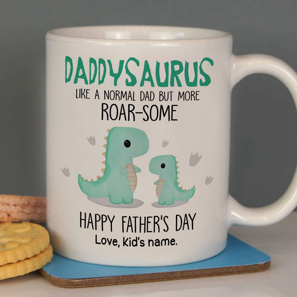 Father's Day Personalized Gift For Dad Daddysaurus Roar-some Mug