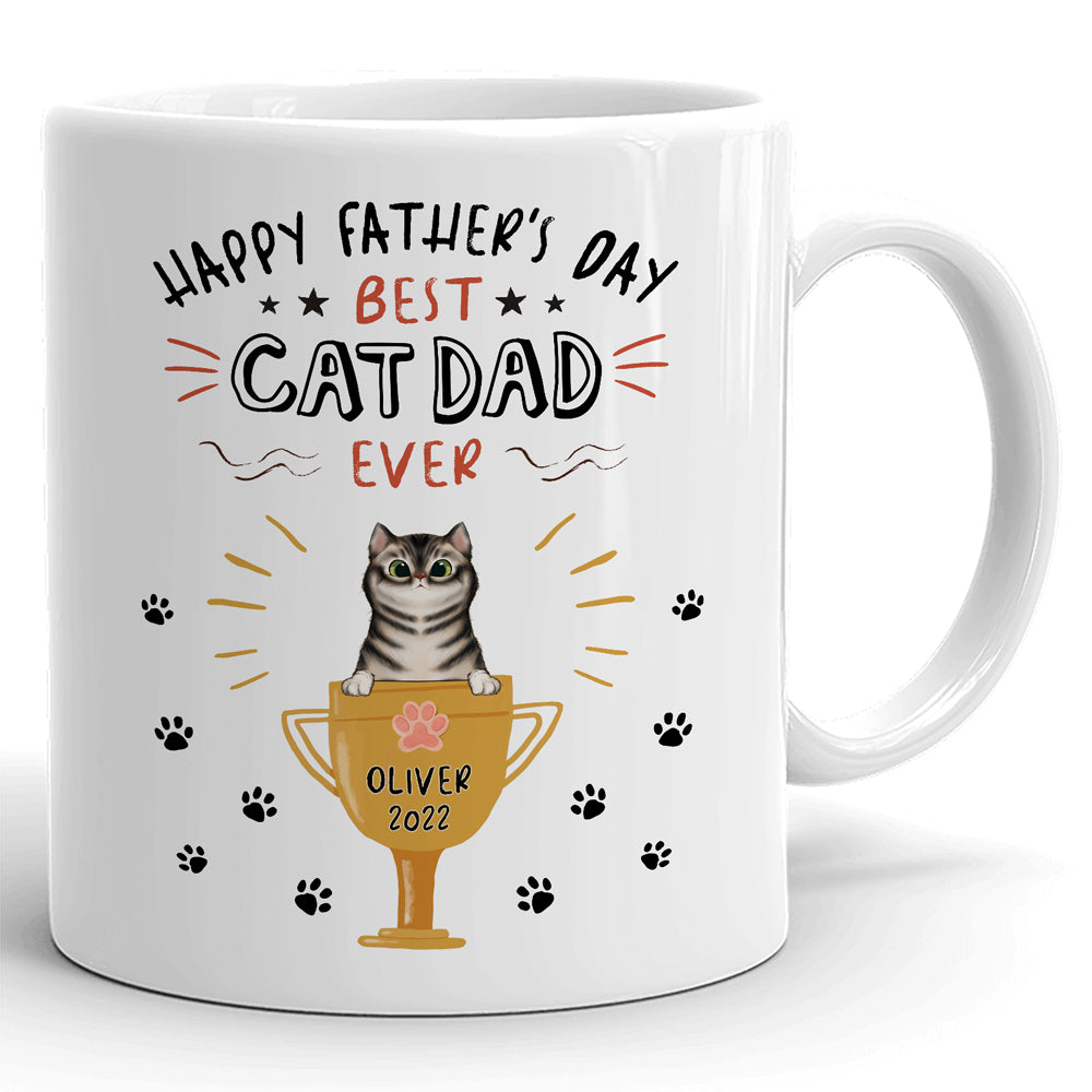 Best Cat Dad Ever Happy Father's Day Personalized Mug