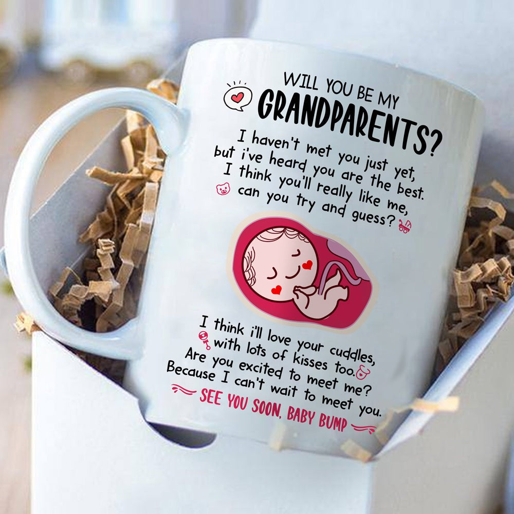 Gift For Grandparents From Bump Will You Be My Grandparents Mug