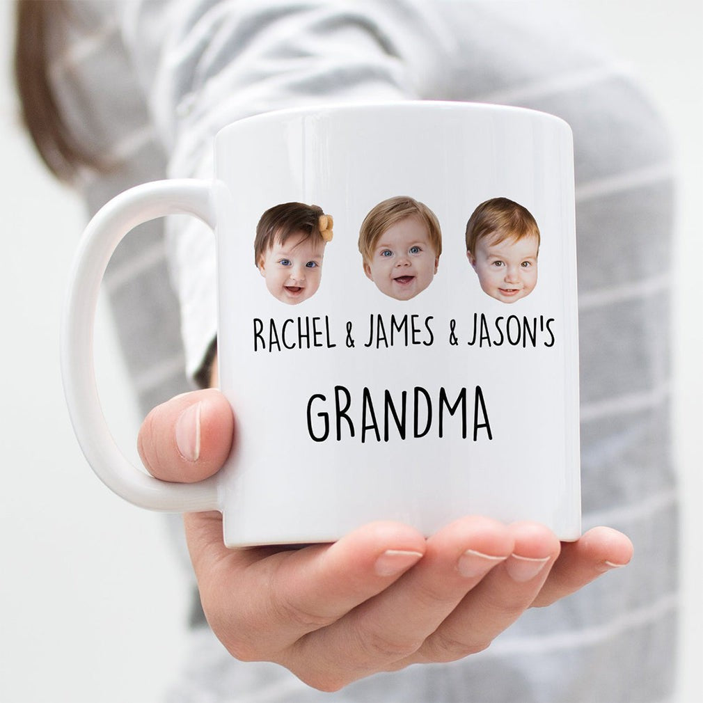 Personalized Baby's Name And Picture Grandma Mug Gift For Grandmother