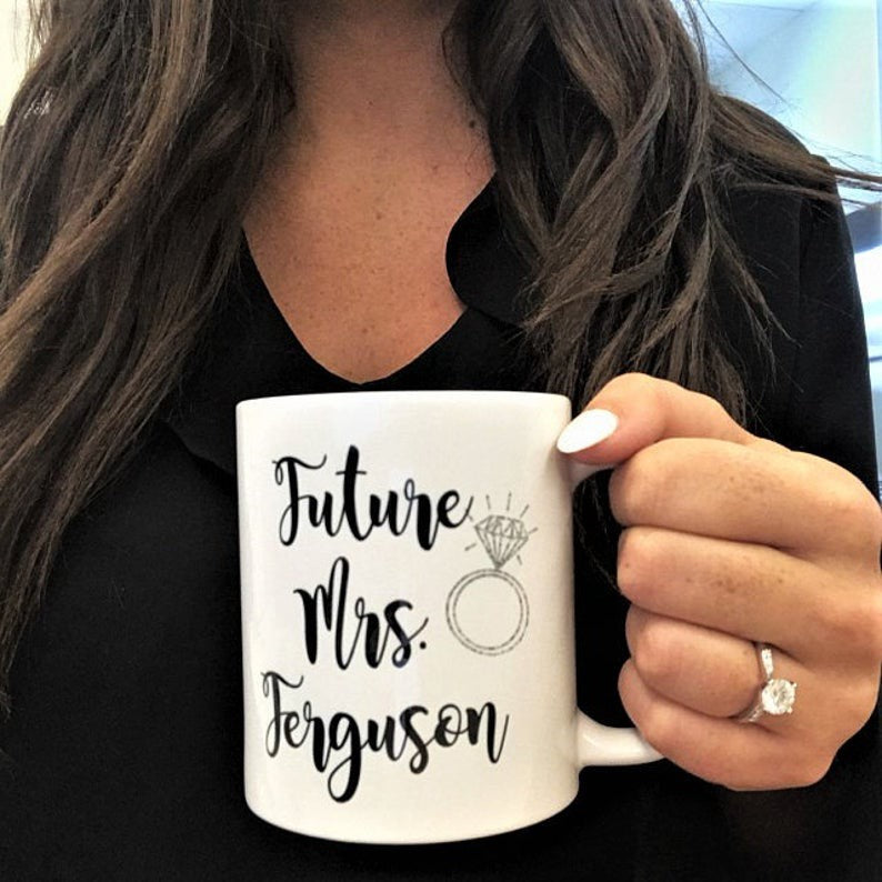 Personalized Engagement gifts future mrs engagement mug