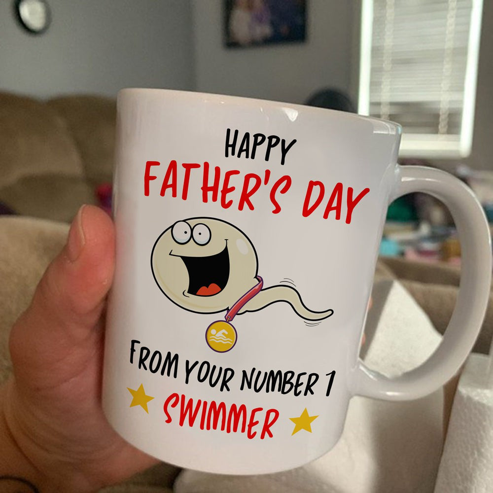 Number 1 Swimmer Mug Gift For Dad