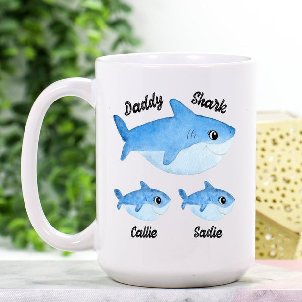 Personalized Daddy And Me Shark Mug Gift For Dad