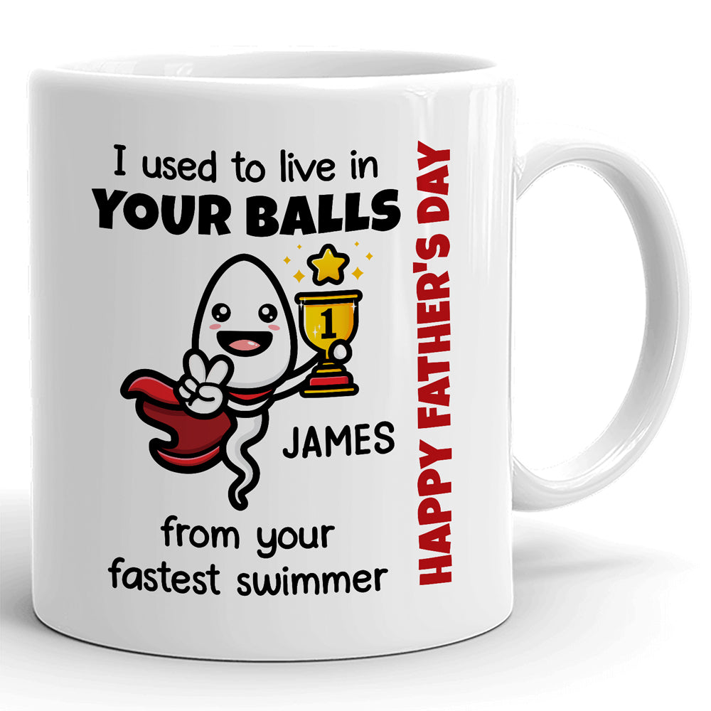 Father's Day Dad Daughter Son Balls Funny Personalized Mug