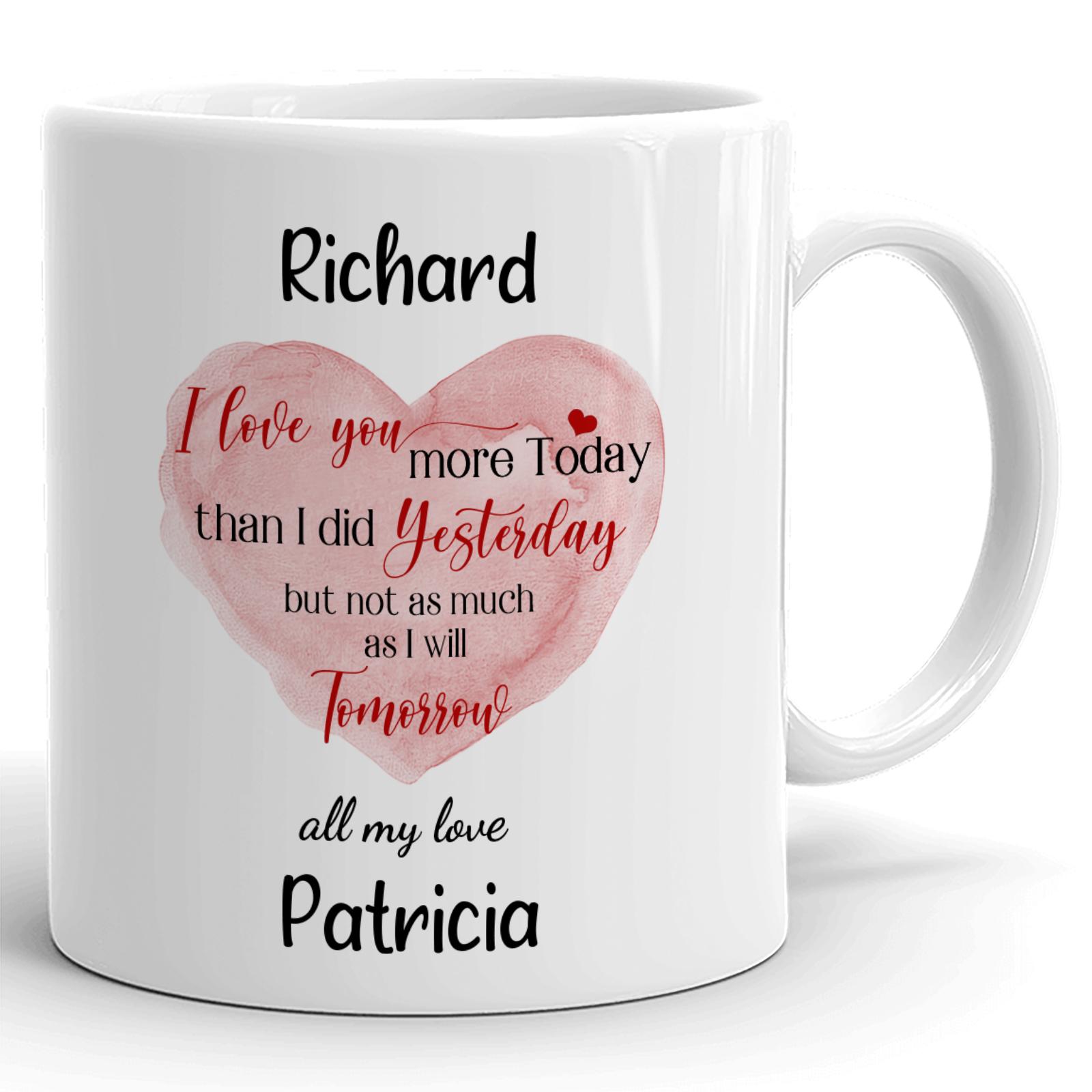 Couple Gift I Love You More Today Custom Name Personalized Mug