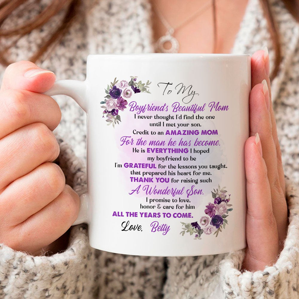 To My Boyfriend's Mom Future Mother in Law Personalized Coffee Mug