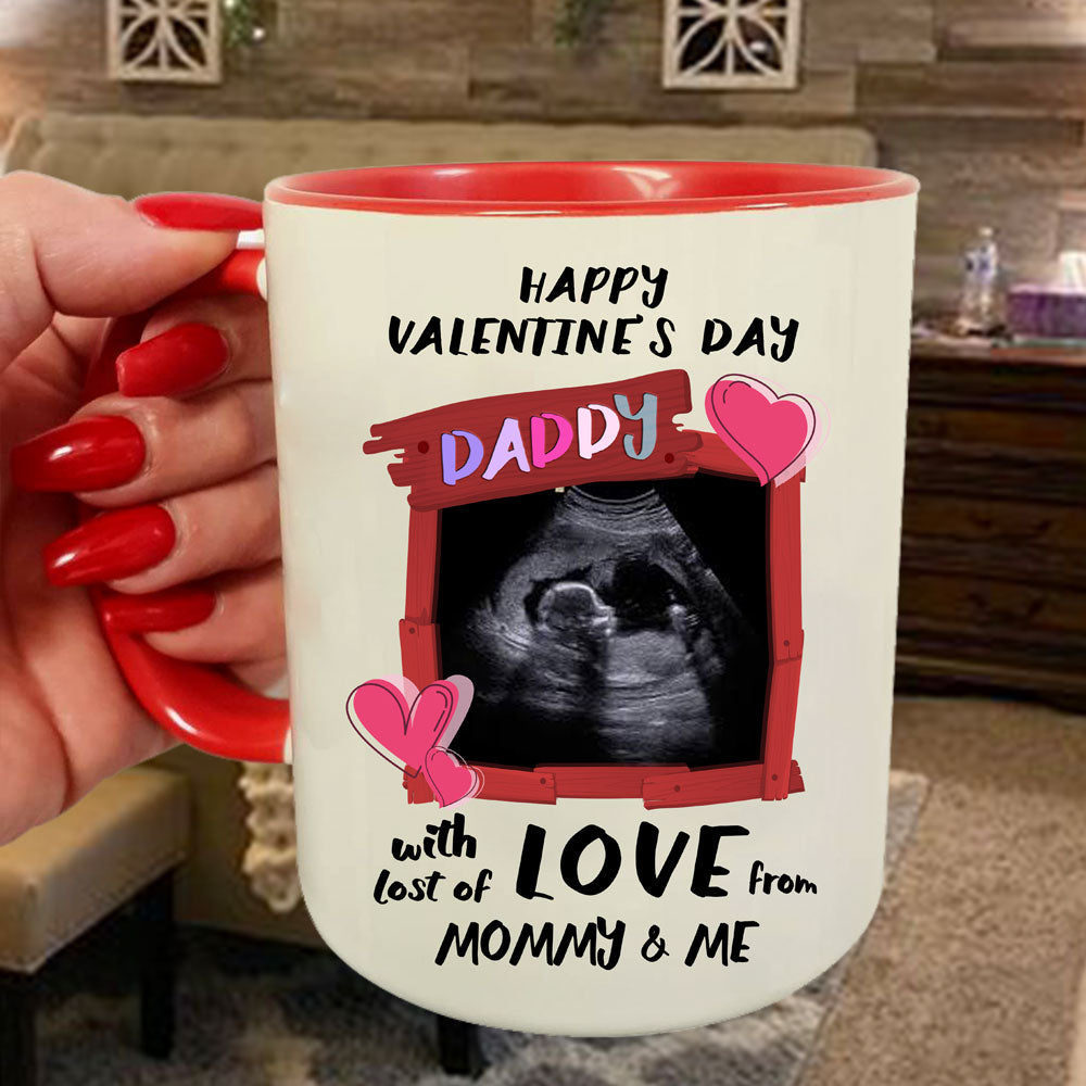 Daddy With Love Valentine's Day Mugs Personalized Gift For Expecting Dad