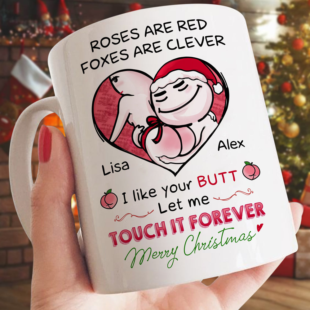 Personalized Roses Are Red Let Me Touch It Forever Mug Gift For Couple