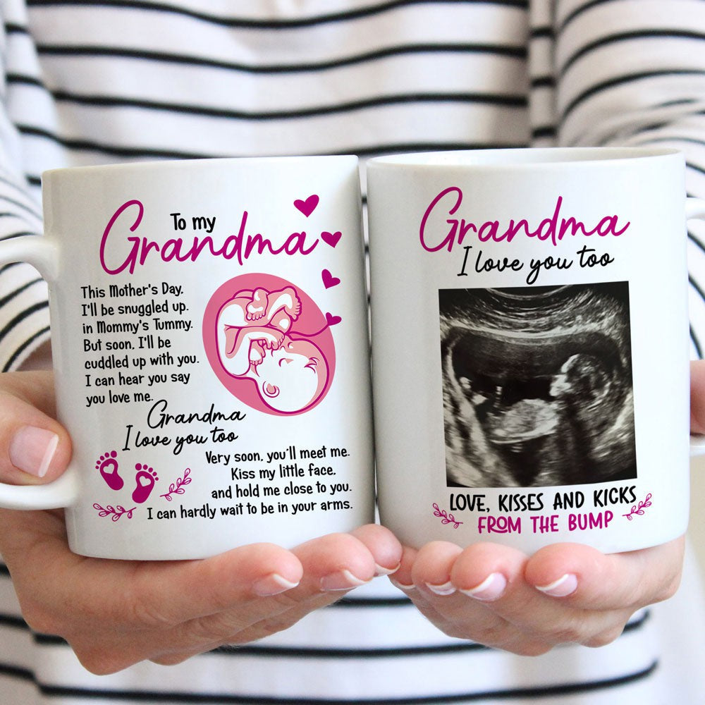 Gift For Grandma From The Bump I Love You Too Personalized  Mug