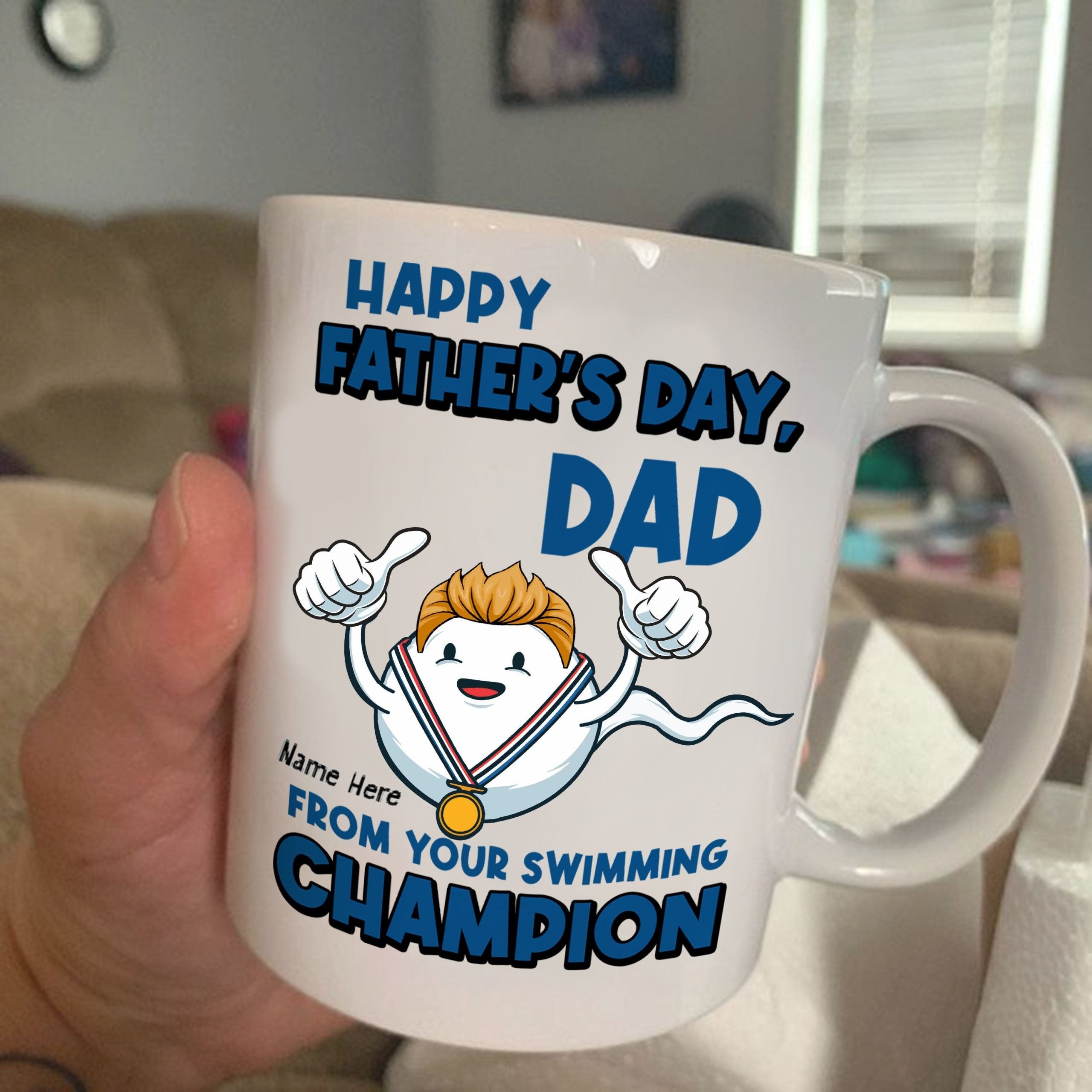 For Dad Swimming Champion Father's Day Funny Personalized Mug Funny