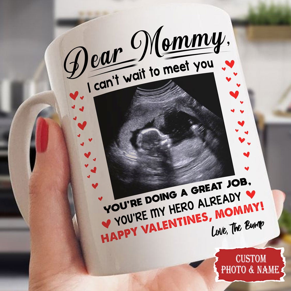 Valentines Mom To Be Gift From The Bump Pregnancy Personalized Mug