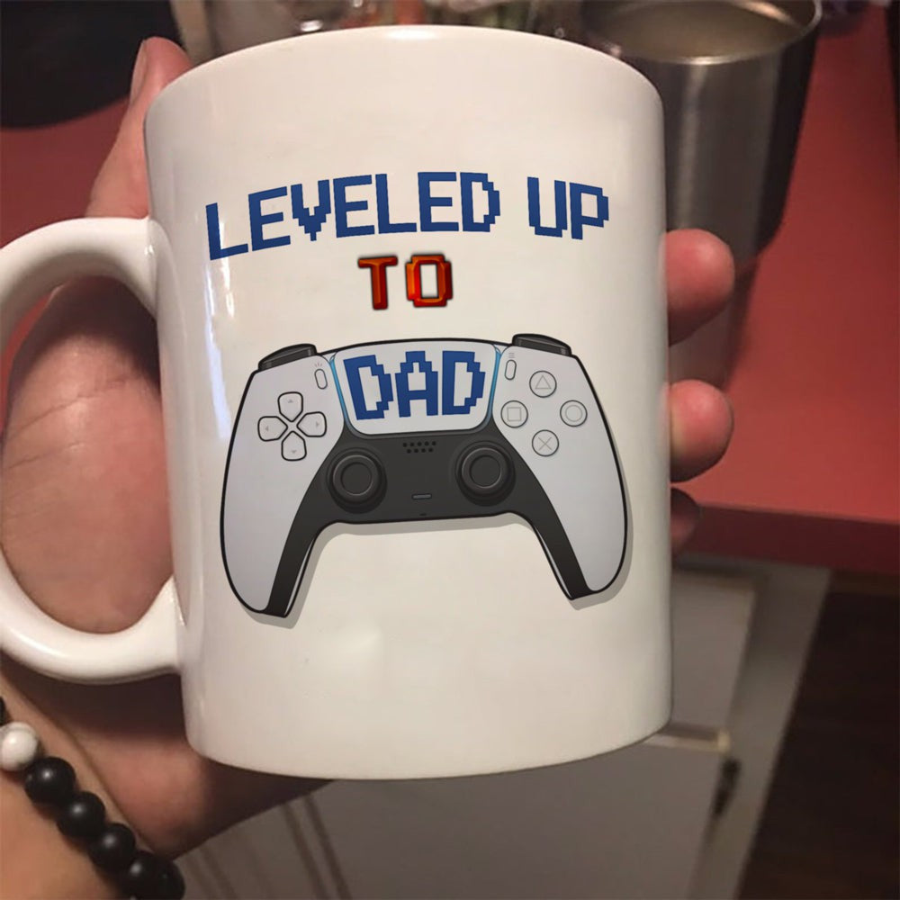 Funny Gift For New Dad Leveled Up To Dad Mug