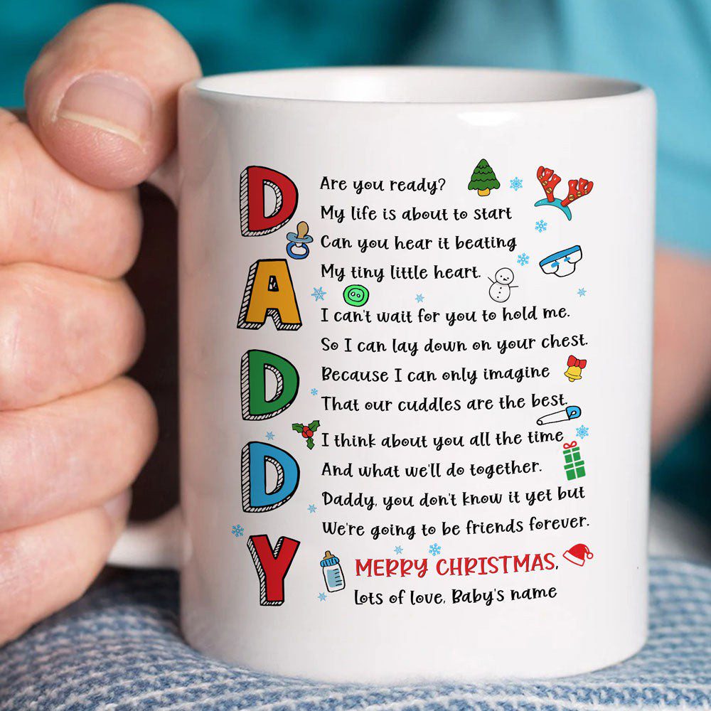 Personalized Daddy Are You Ready Christmas Gift For Dad To Be Mug