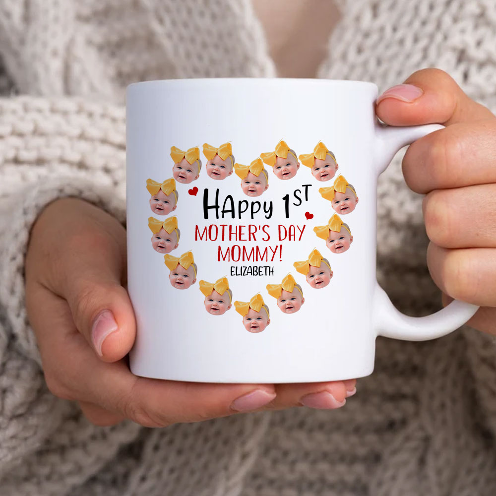 As Mommy Baby Face 1st Mother's Day Mugs Personalized Gift For Mom