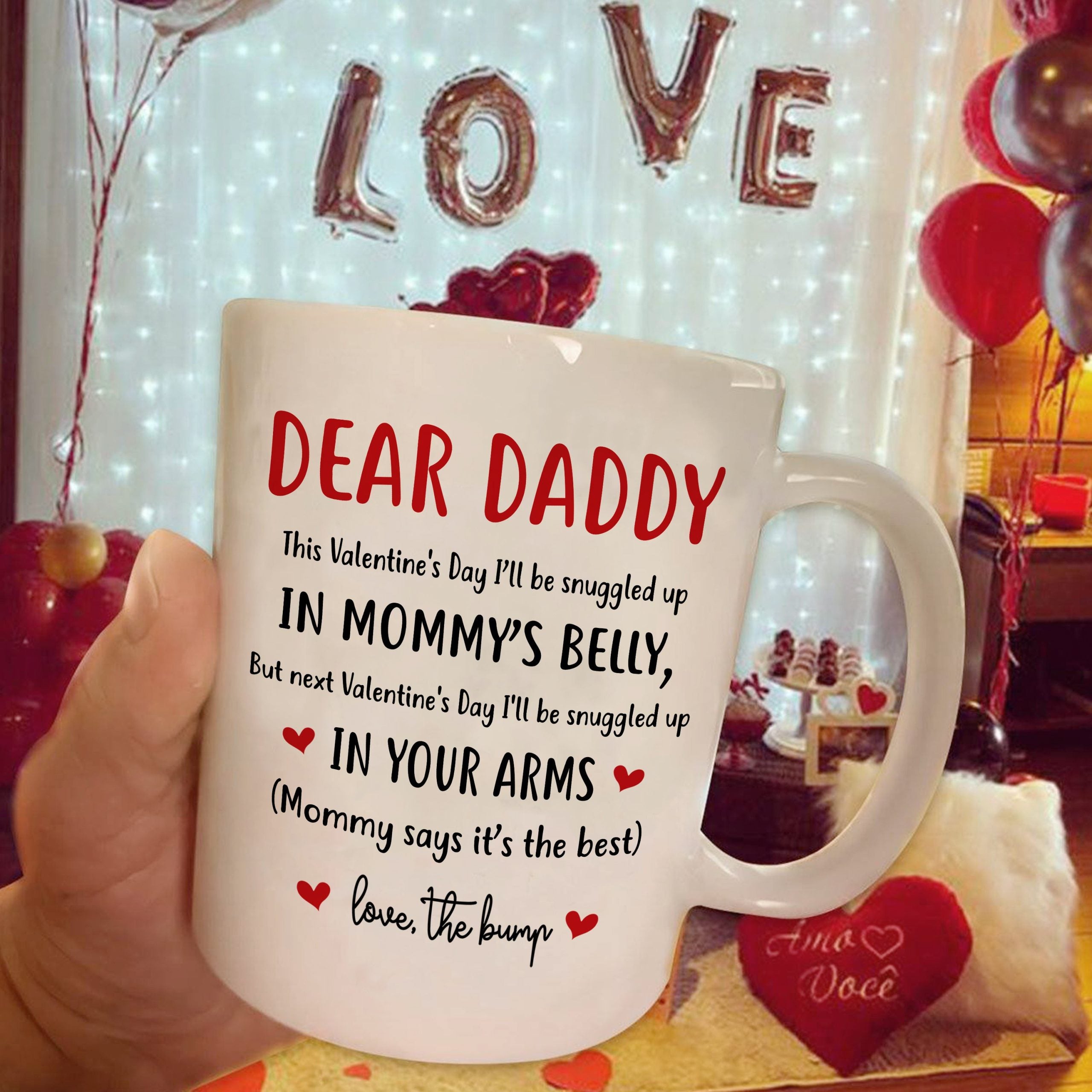 Dear Daddy This Valentine Snuggled Up Mug Gift For Dad