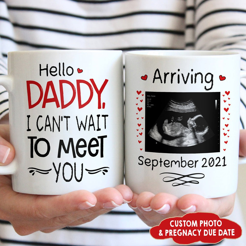 I Can't Wait To Meet You Mugs Gift For Expecting Dad